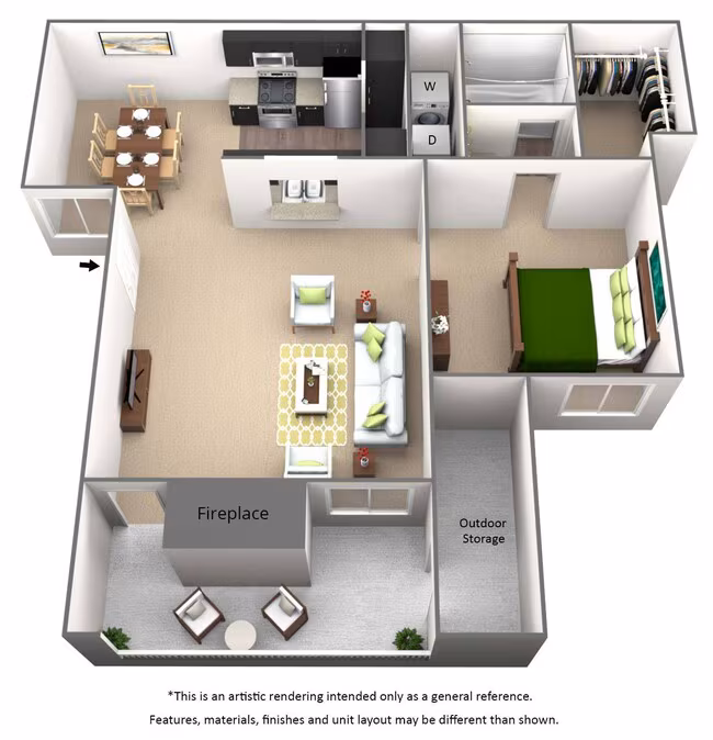 1 Bed • 1 Bath 1331 floor plan